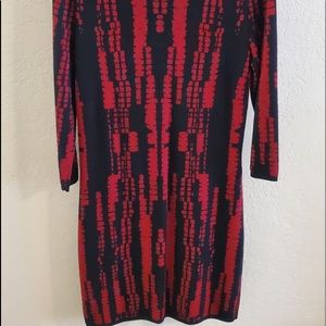 Tasteful DEX long sleeve dress. Large size and black and red color. No flaws.